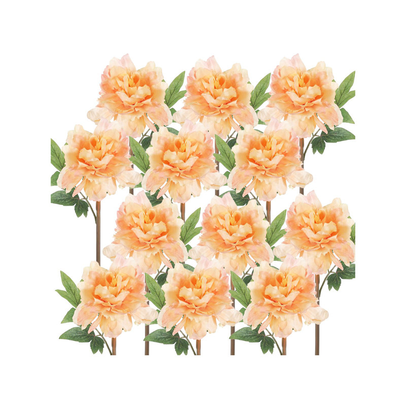 Almost Real Peony   Set of 12   14"   Peach