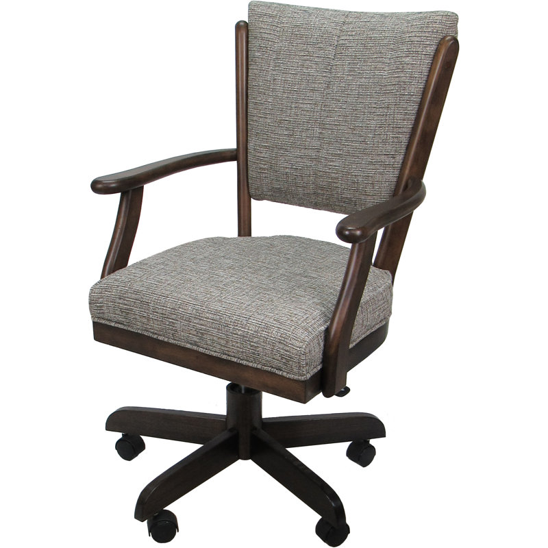 Chaise sur roulettes Dalani, Bois brun foncé / brun clair