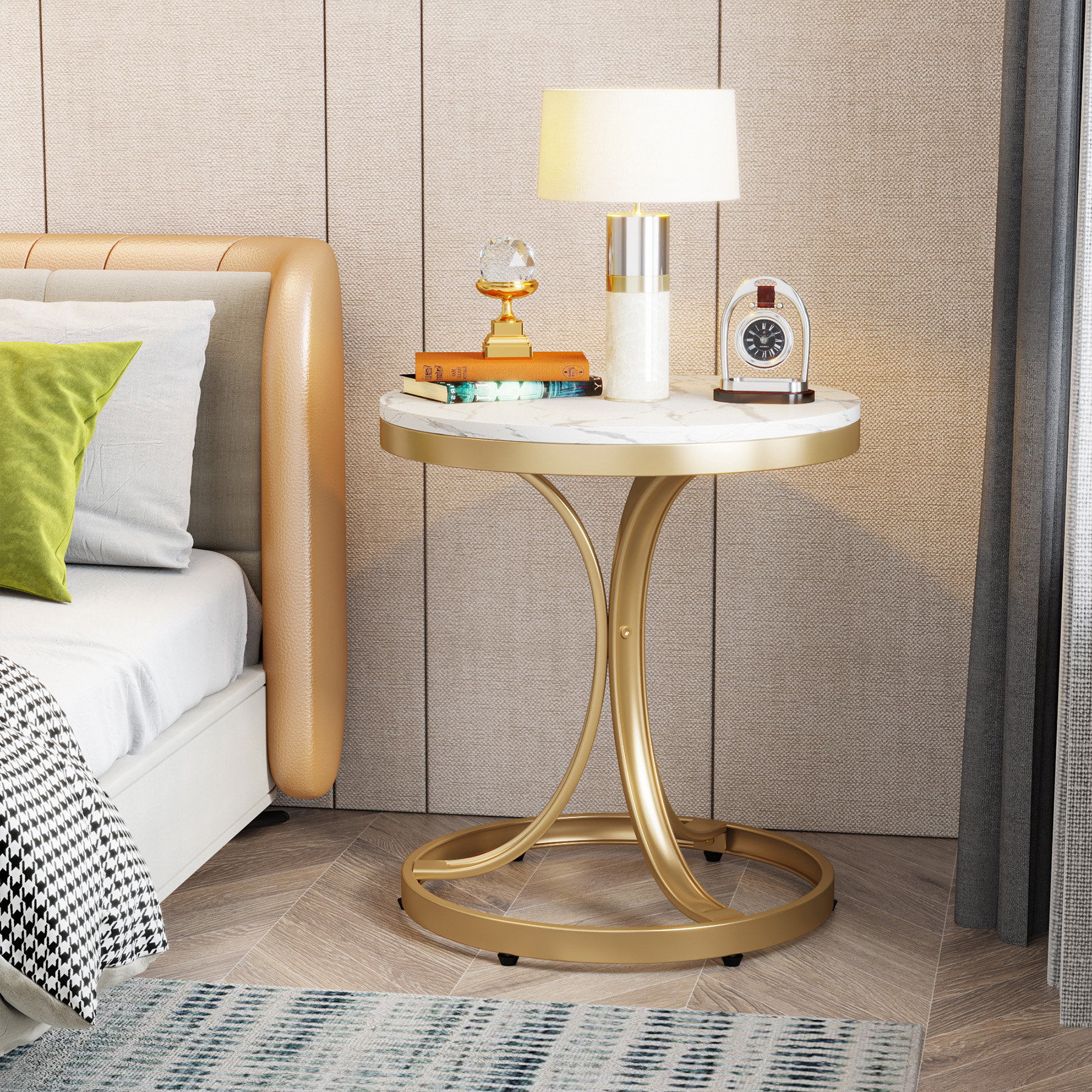 Modern pedestal side table hot sale