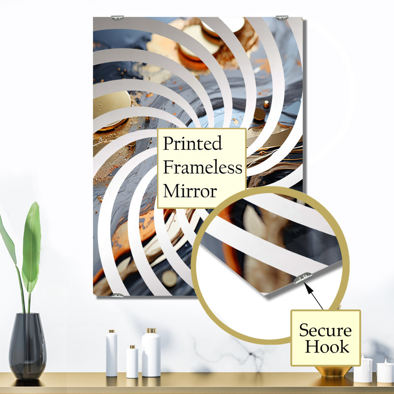 Cousar - Miroir mural décoratif à formes abstraites modernes MIR137393, 32 po x 24 po