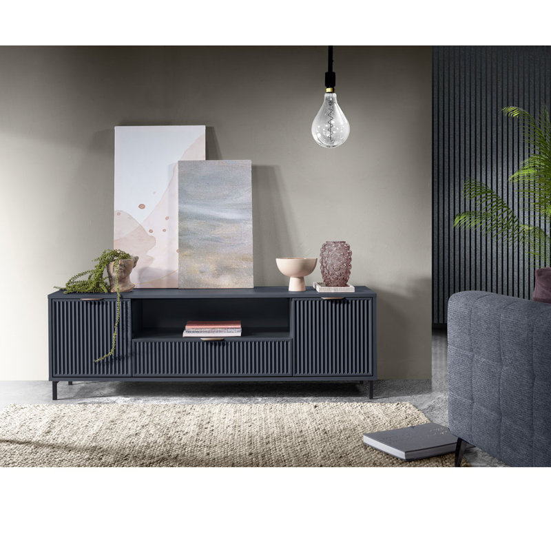 Mohanathas Unfinished TV Stand for TVs up to 65", Indigo