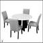 Ensemble de table de salle à manger 5 pièces avec table de 43 pouces et 4 chaises rembourrées, facile à assembler pour les intérieurs modernes-1261674505-1261674506