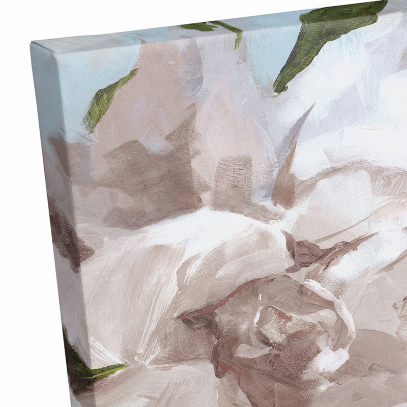 Fleurs neutres peintes - peinture sur toile tendue