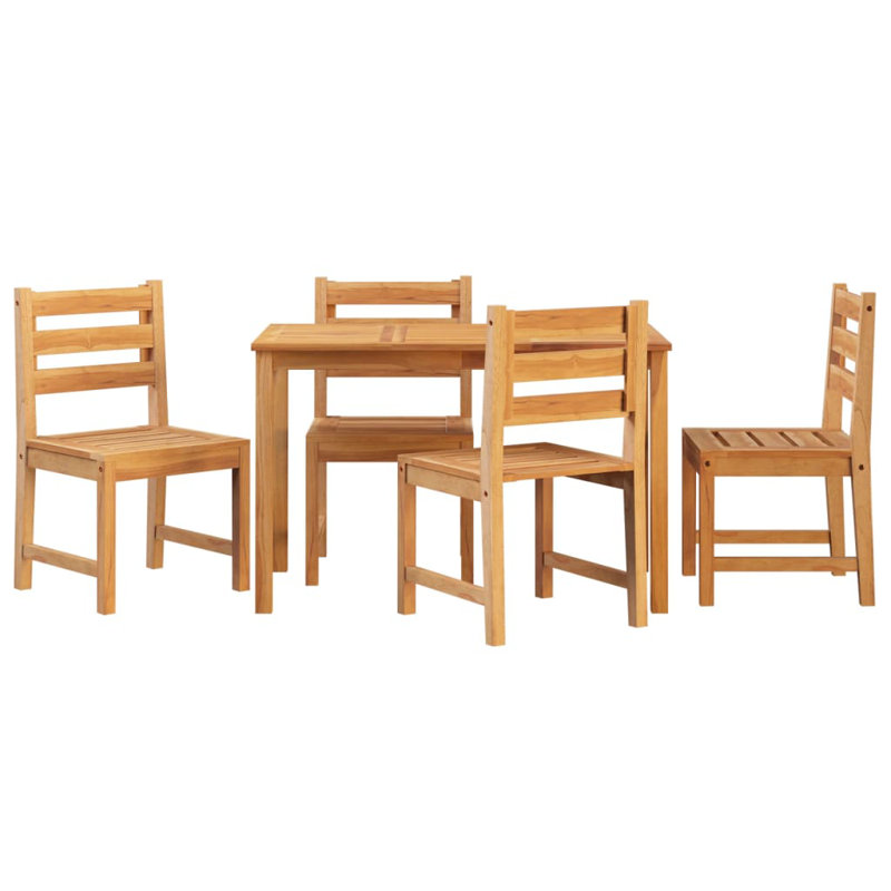 Roffe 4 - Person Teak Wood Patio Dining Set with Rectangular Table