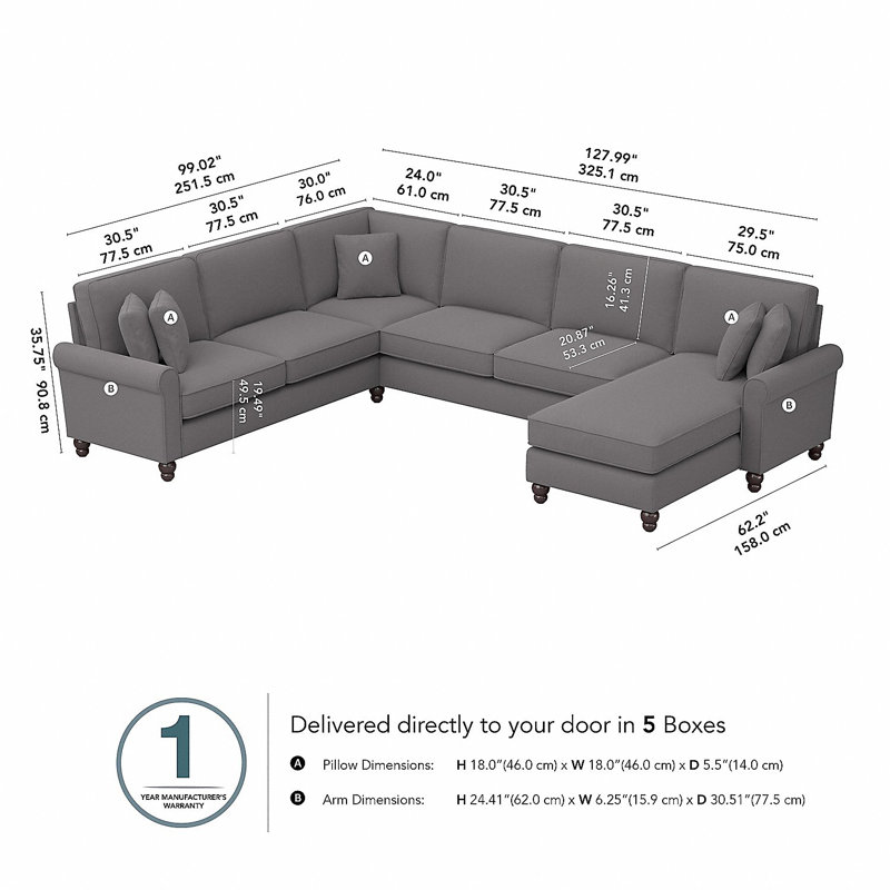 Canapé modulaire Adetutu, Beige, Polyester gris français