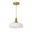 Luminaire suspendu en forme de dôme doré à 1 lumière de 10,23 po Junathean avec abat-jour en verre pétale avec cordon-112383669-122780815