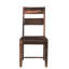 Ensemble de deux chaises d'appoint à dossier échelle en bois massif brun foncé-803980493