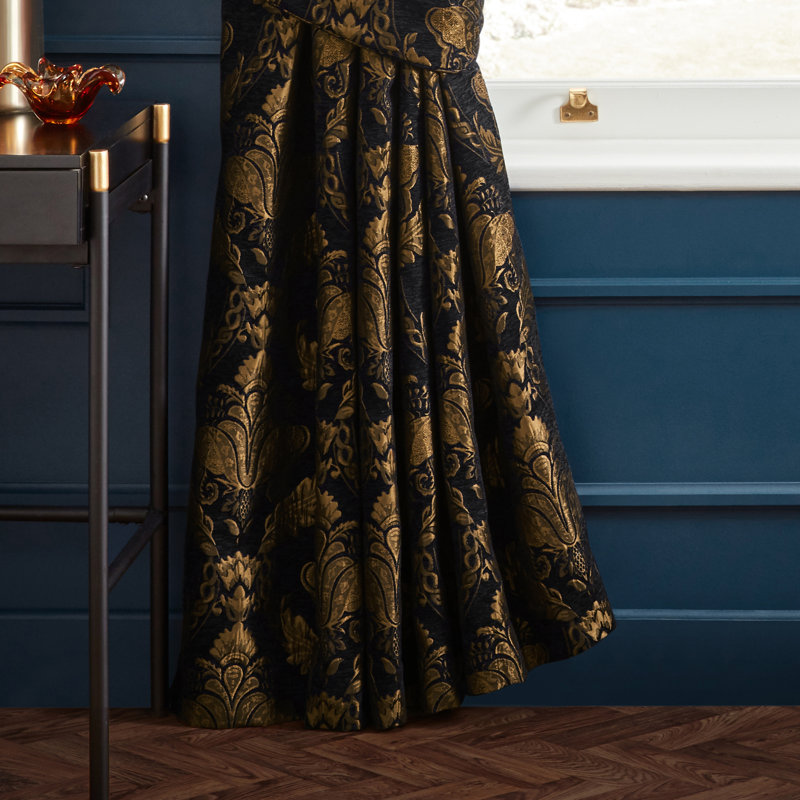 Shiraz Pencil Pleat Room Darkening Curtain Pair, 168cm Width x 229cm Drop