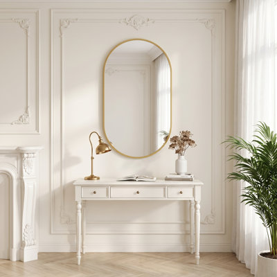 Glass D-Shaped Wall Full Length Mirror