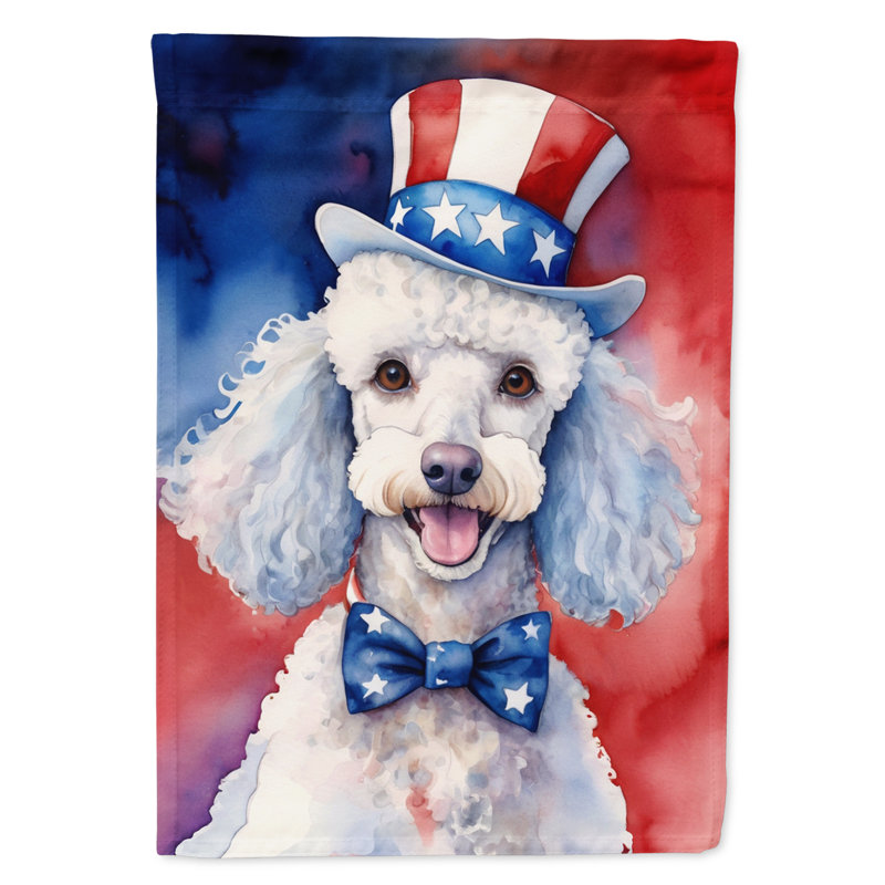 Drapeau patriotique de la maison américaine, Blanc / caniche bleu