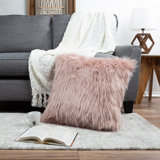 Solid Colour Faux Fur Throw Pillow