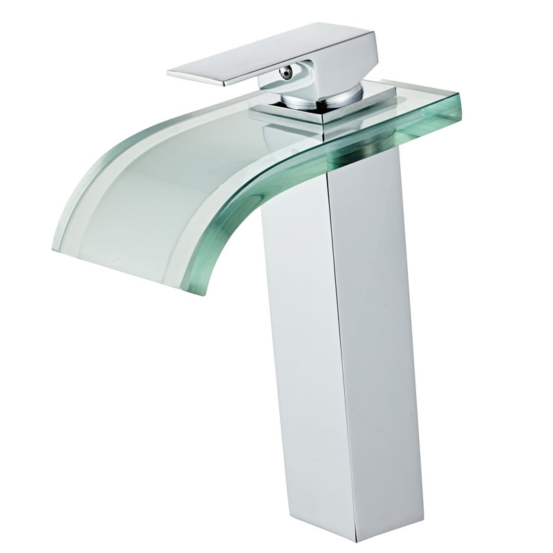 Robinet pour salle de bain à poignée simple avec drain, Chrome