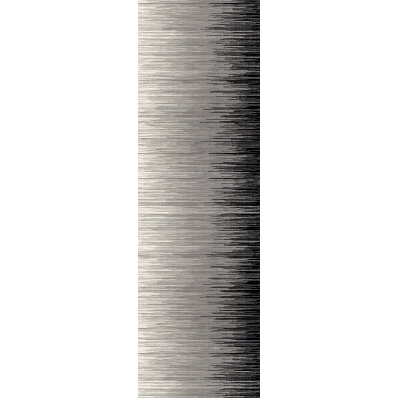 Tapis oriental noir / gris Atchison, Tapis de couloir 2 pi 3 po x 13 pi
