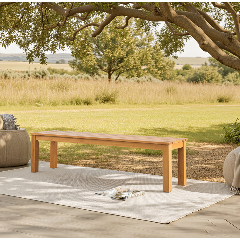 Banc d'extérieur en bois d'eucalyptus l 66 po