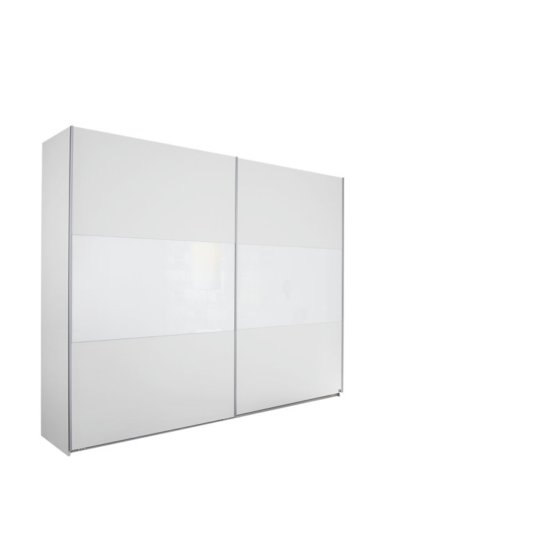 Loriga 2 Sliding Door Wardrobe front with Glass INCL. Delivery and Assembly, Alpine white