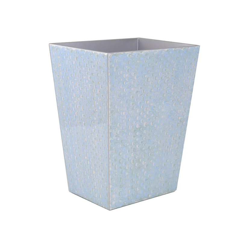 Atlantic Pastel Wastebasket + Liner, PASTEL/ SILVER