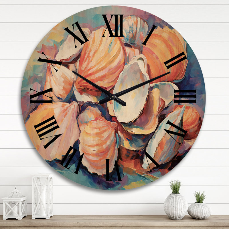 Horloge murale Expressionist Seashells Collage II, Très grand