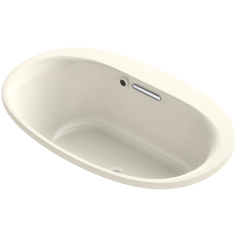 Underscore Oval Drop-in Bath with Bask Heated Surface, Almond