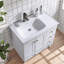 Ensemble de meuble-lavabo autoportant 32 po moderne blanc avec rangement à plusieurs tiroirs avec lavabo en céramique intégré et technologie de fermeture en douceur