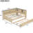 Antique White Milk Full Size Daybed With Storage And Trundle - Pine Wood Build, Multi Storage, Supportive Slats Shelves Solid Construction, Ample No Box Spring Needed