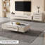 Table basse White Stone + Bois manufacturé