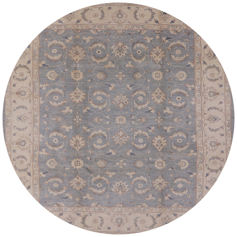 Tapis oriental brun clair / bleu clair Riki, Rond 5 pi