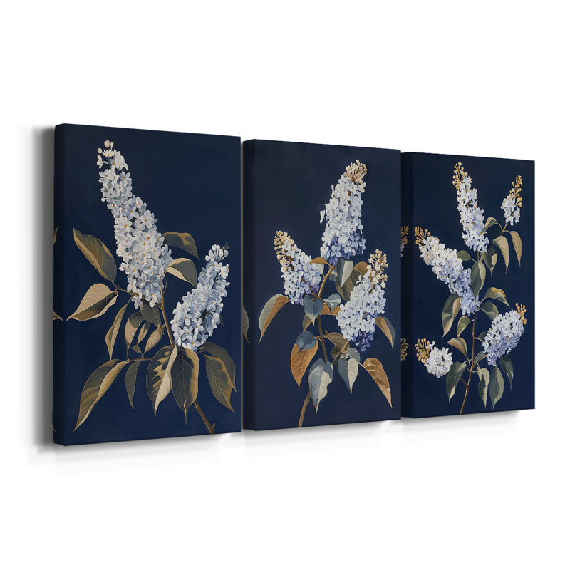 FLORAL Series CLX - Toile tendue avec châssis sur mesure - 3 pièces