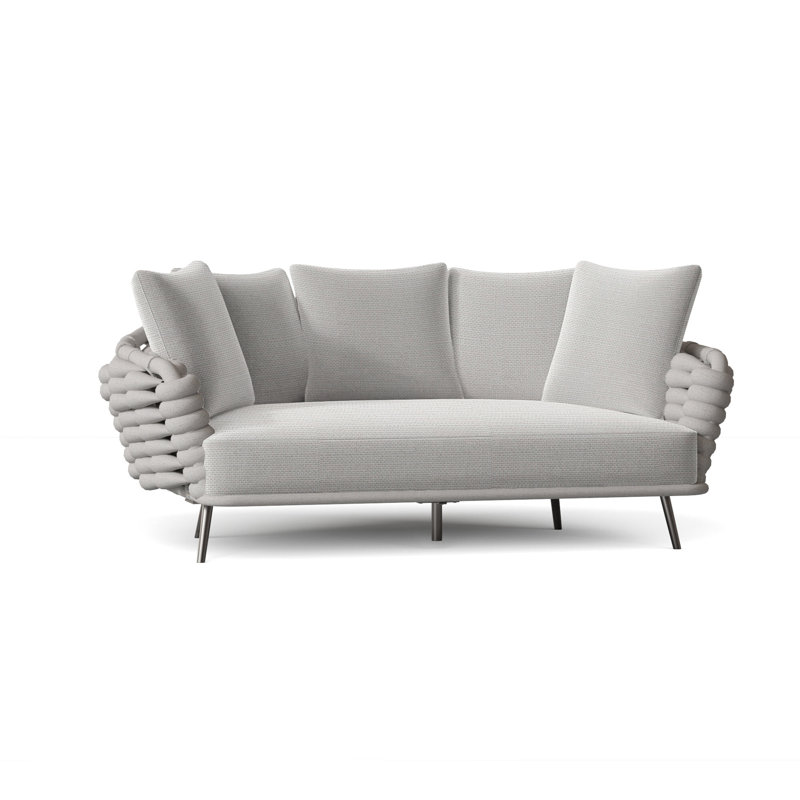 Wailea 70.5" Wide Outdoor Patio Daybed with Cushions, White Linen 6016-000