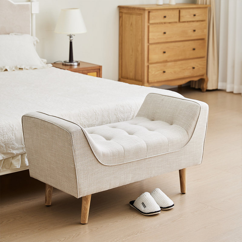 Evelina Chenille Upholstered Bench, Grey