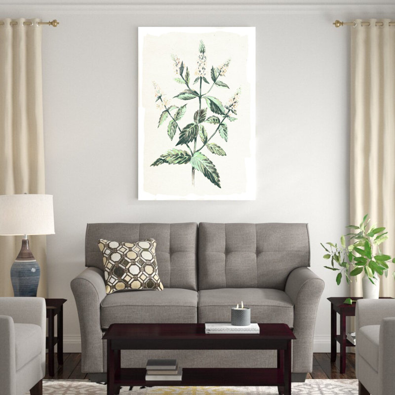 Vert botanique - peinture sur toile tendue, H 48 po x l 32 po