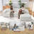  110'' W Upholstered Sectional with Five Pillows, 2 - Piece Convertible Sleeper Sofa, No Assembly Required Sofa-551389505-551389504