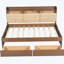 Lit de jour en bois avec tablettes de rangement rembourrées, ports USB et 2 tiroirs-1910102070
