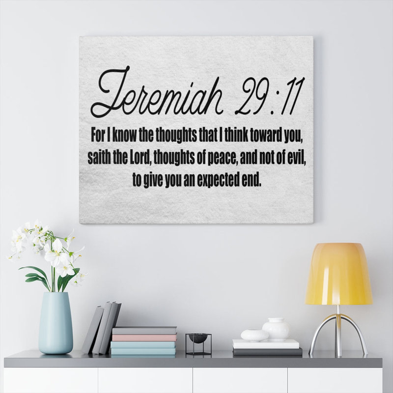 «For I Know The Pensts» Jeremiah 29:11 Écriture chrétienne murale, impression de versets de la Bible prête à être accrochée