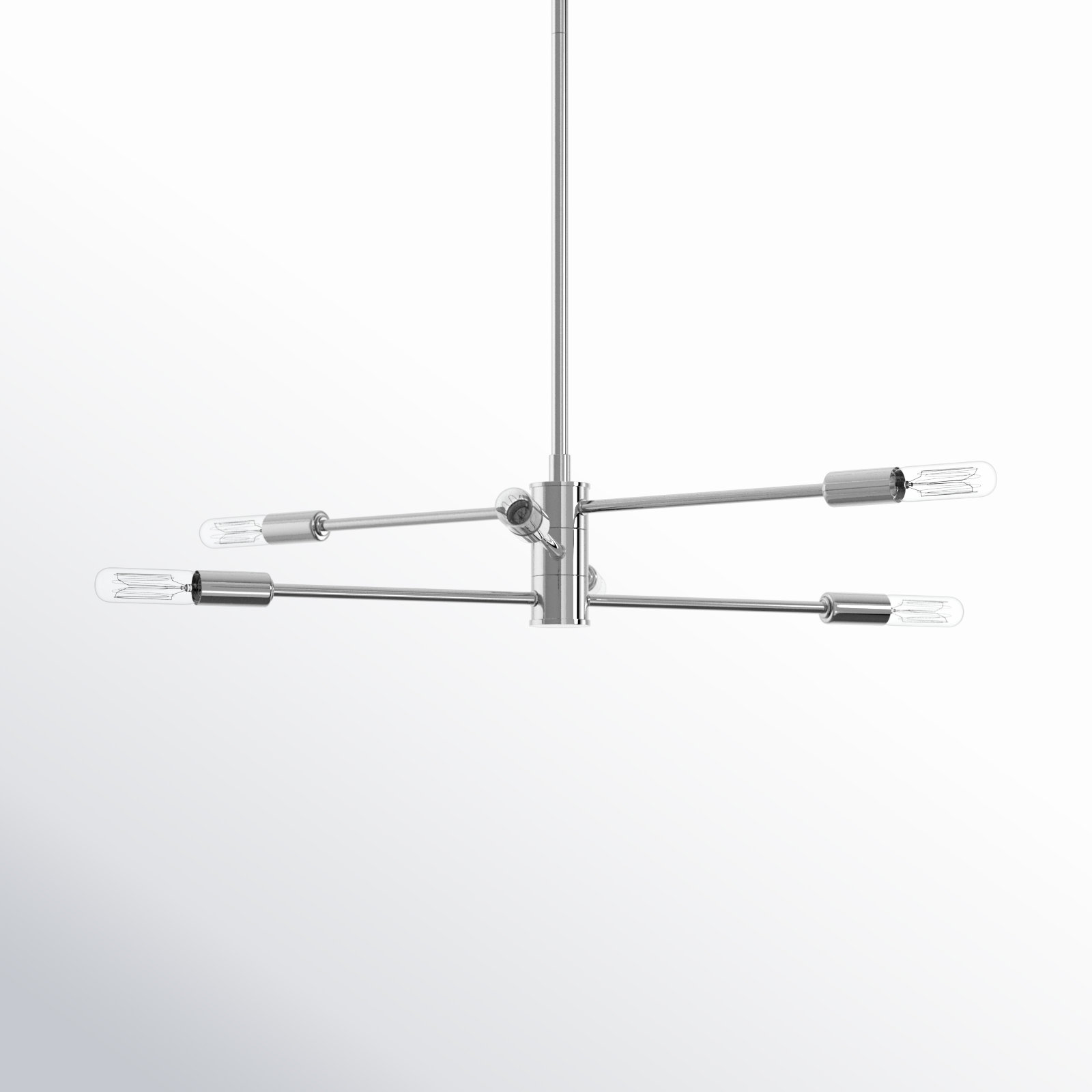 Jordy 6 - Light Dimmable Sputnik Chandelier, Polished Nickel
