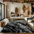 Galaxy Series Abrstract Black/Gray/Ivory/Beige Area Rug-1653316313-1660931304