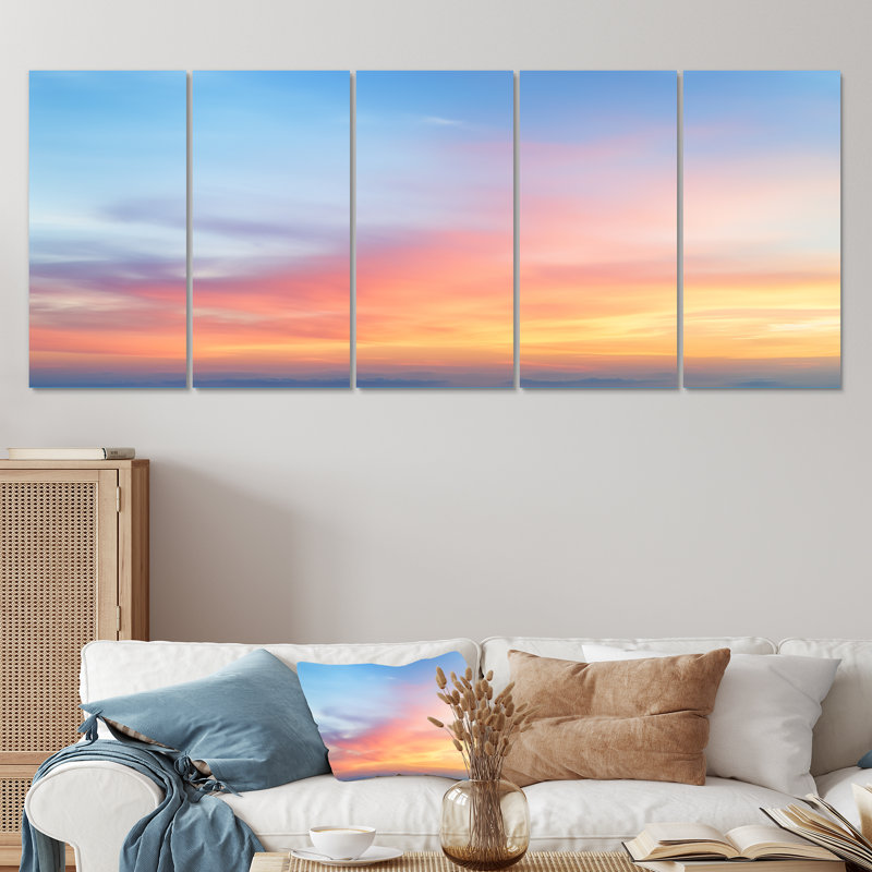 Cotton Candy Skies II - Sky, art mural 5 pièces, H 28 po x l 60 po