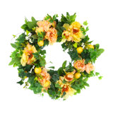 24" Assorted Peony and Lemon Wreath