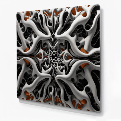 Art mural noir en métal Biomorphic Abstraction 83