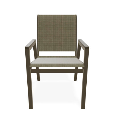 Chaise de bistro empilable en aluminium avec accoudoirs en polymère de qualité marine Bazza