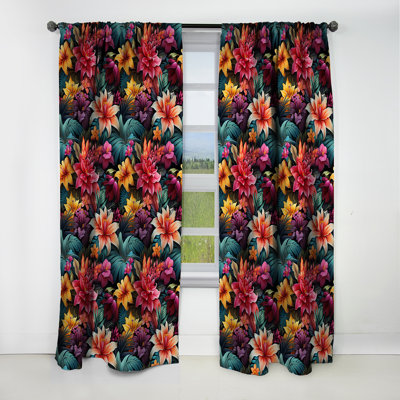 Jungle Splendor - motif tropical II - Rideau floral - Rideau occultant floral - 1 panneau
