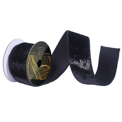  2.5" x 10yd Orange Velvet Luster Wired Ribbon. Orange Dupion Backing.
