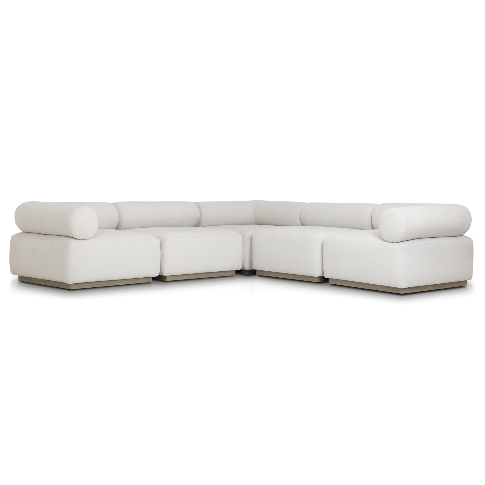 Anat Modular Upholstered Sectional, Cream Polypropylene/Olefin