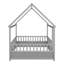 Lit en bois pleine grandeur avec cadre de toit de maison, barrières de sécurité, gris-521944458-521944455