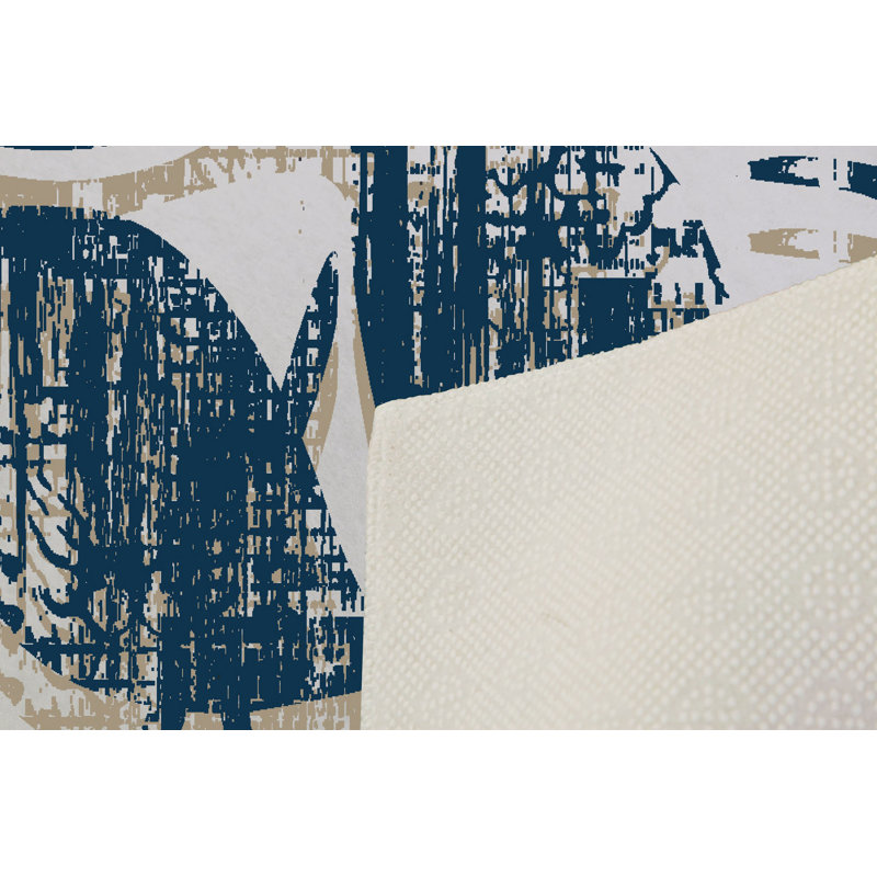 Luxurious Woven Carpet 5.2 x 7.5 ft, 100% Polyester, 0.4 in Pile Height | Antibacterial, Non-Slip PVC Dot Underside, Machine Washable | Elegant 3D Digital Print Design, Perfect for Living Room & Bedroom Décor