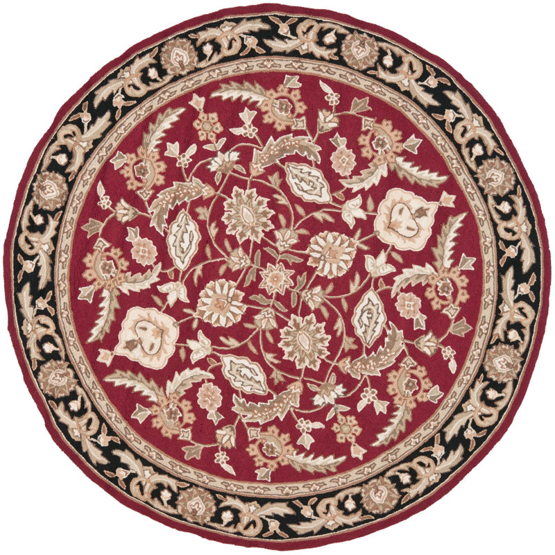 Taran Easy Care Hand Hooked Performance Oriental Rug, Round 8'