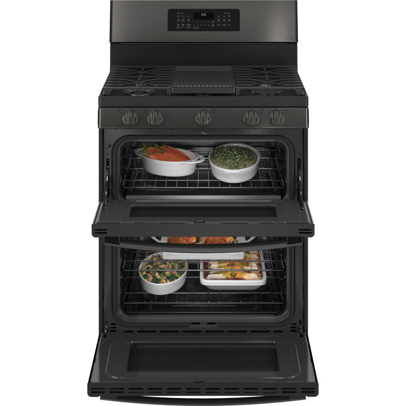 GE Profile™ 30" Sealed Burners Double Oven, Black