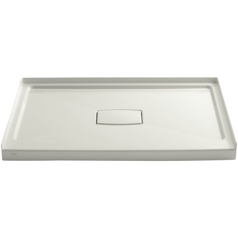 Archer 48" x 36" Single Threshold Center Drain Shower Base with Removable Cover, Biscuit