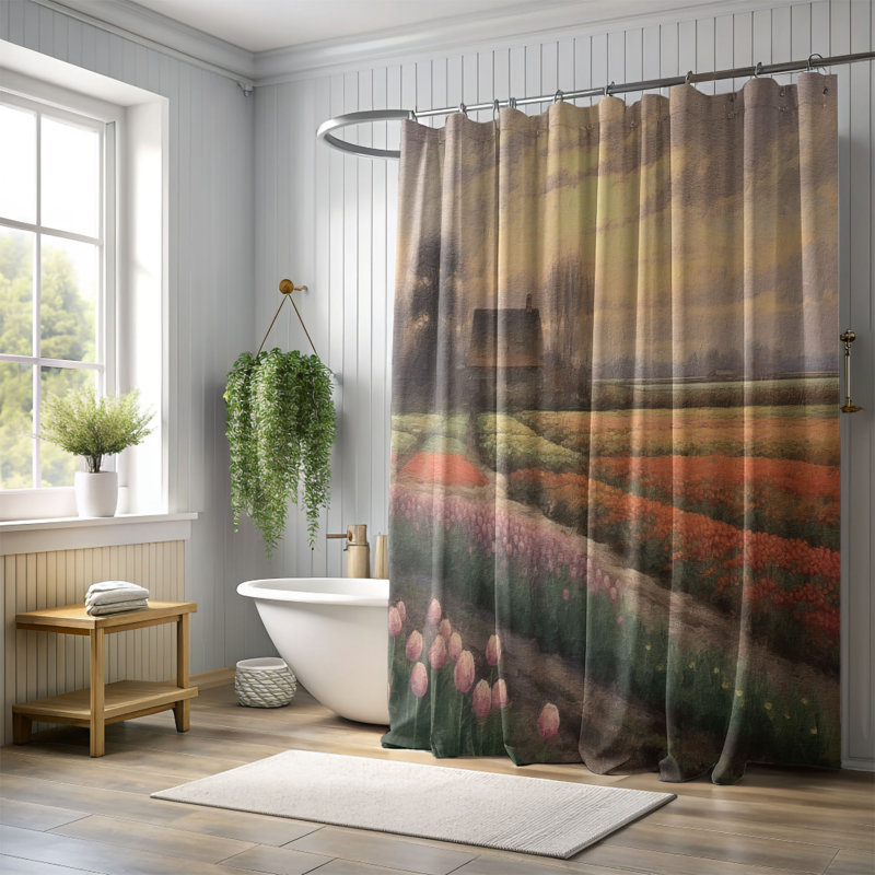 Rideau de douche Franciane, H 74 po x l 71 po