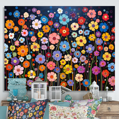 Abstract Colorful Wildflowers Kaleidoscope - Wildflowers Wall Art