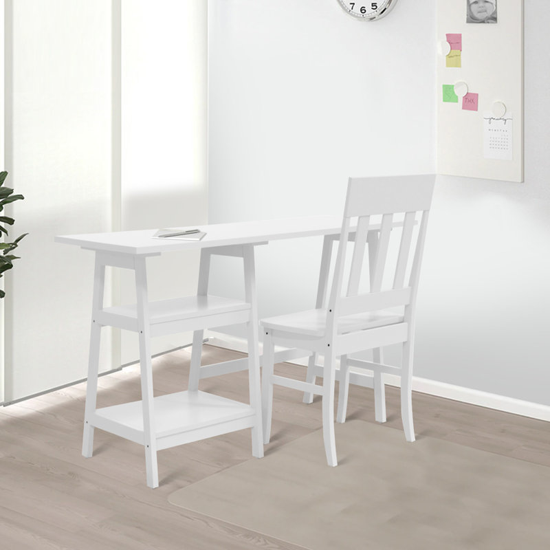 Bureau d'écriture simple avec 2 tablettes Jamonte, Blanc